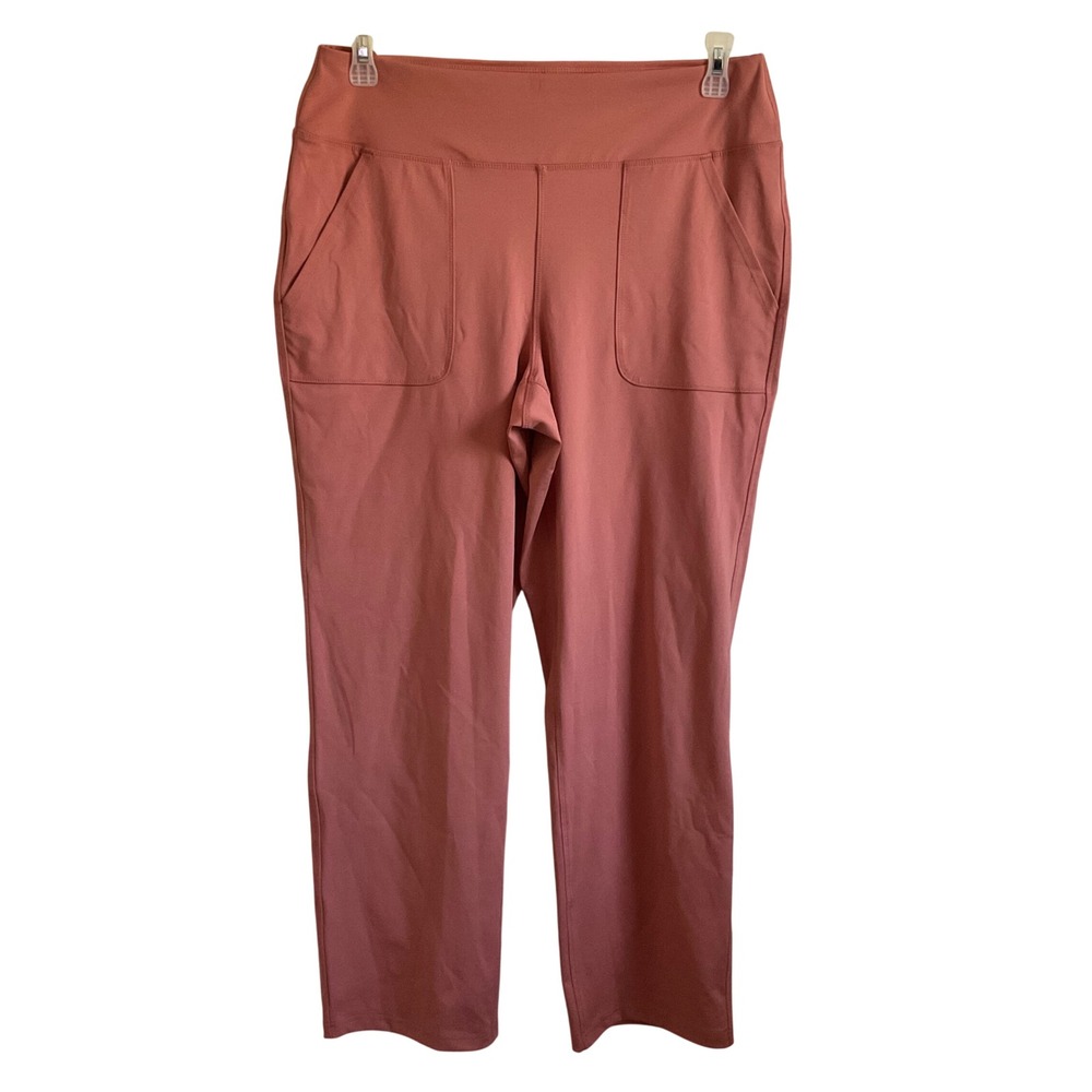 Lands' End Straight Leg Athleisure Casual‎ Pants - Salmon Pink - Medium Petite